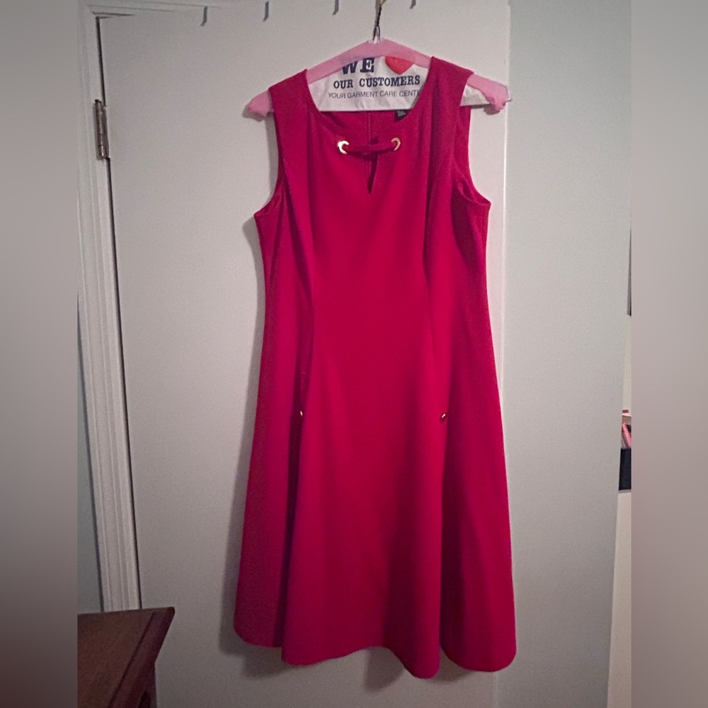 Chaps sleeveless red dress size 12